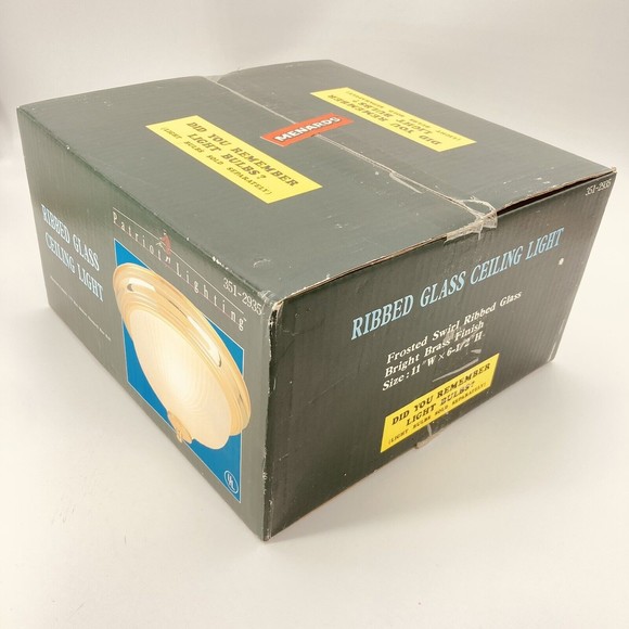 Patriot Lighting Swirl Ribbed Glass Ceiling Light Bright Brass Finish 351-2935 - Picture 5 of 5